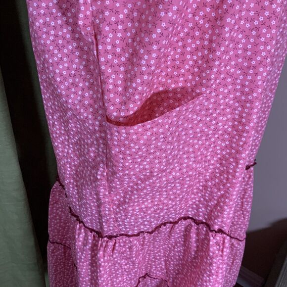 Lando Vintage Pink Ruffled Floral Nightgown Lace Trim & Button Front - Picture 6 of 7